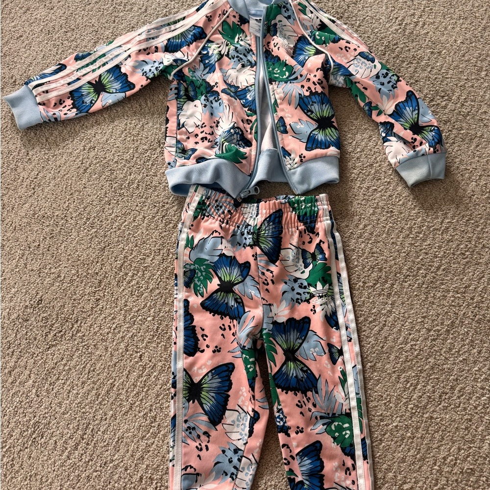 Adidas Kids Floral Butterfly Set - Pink and Blue 12-18mo